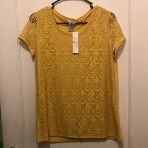 yellow lace type shirt